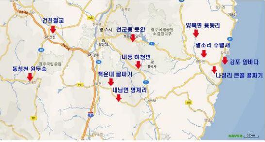 경주지역 민간인 희생자 학살추정지. 사진 진실화해위원회.